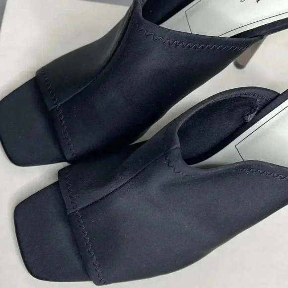 Zara Black Open Toe Heeled Mules - Picture 5 of 8